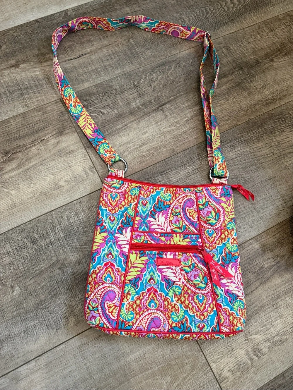 Vera Bradley Multicolor Paisley Crossbody — Pink, Blue & Yellow